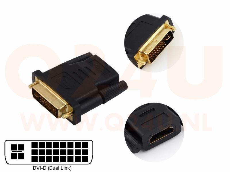 DVI-D dual link - HDMI adapter, 24 + 5 pin