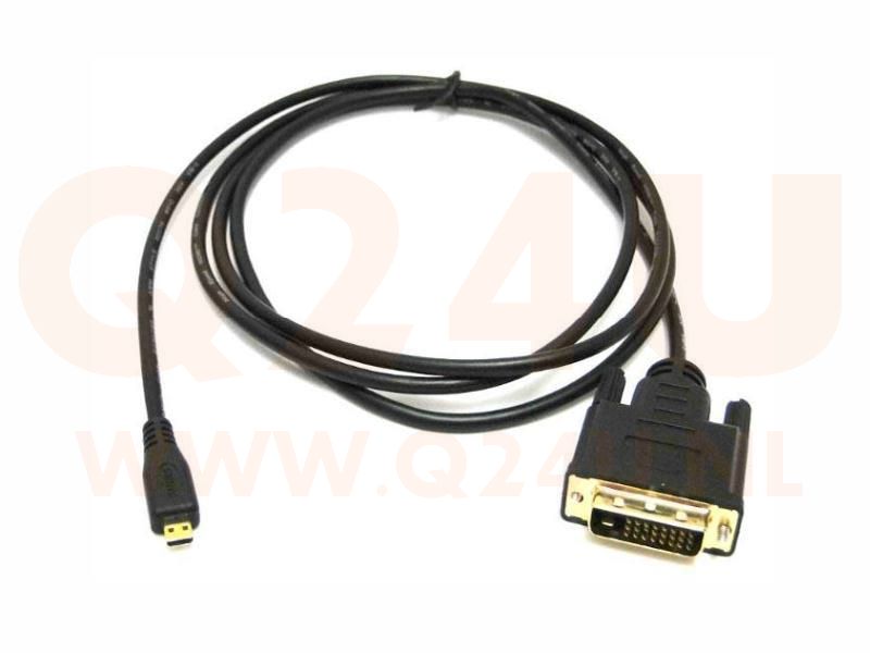 Micro HDMI naar DVI 24 + 1 pin adapter - kabel 1,8 meter