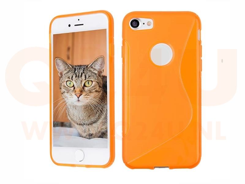 S Line Gel Silicone Case iPhone 7/8 Plus oranje