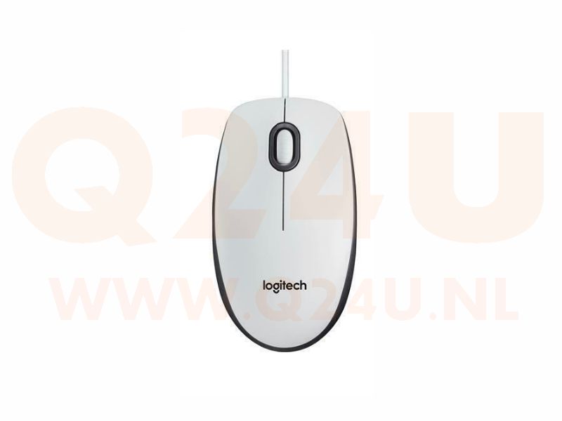 Logitech B100 Optical Muis, wit met USB interface