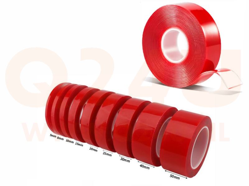 Rood dubbelzijdig acrylic foam tape 25 mm - 5 meter